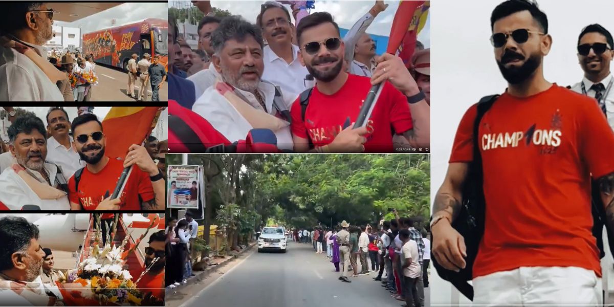 VIDEO: बेंगलुरू पहुंचते ही RCB का हुआ ग्रैंड वेलकम, कर्नाटक के डिप्टी CM ने खास अदाज में किंग कोहली का किया स्वागत