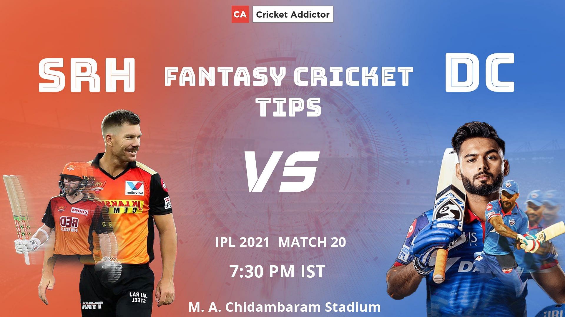 SunRisers Hyderabad (SRH) vs Delhi Capitals (DC) Dream11 Prediction.