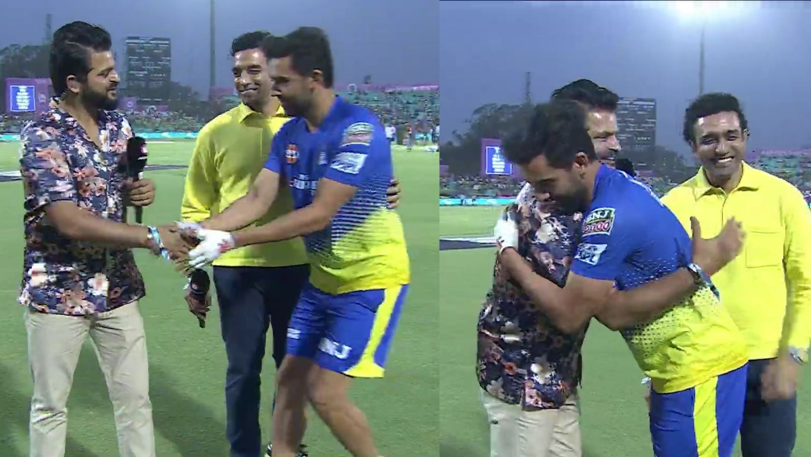 LIVE इंटरव्यू में Suresh Raina के गले से लिपट गए दीपक चाहर