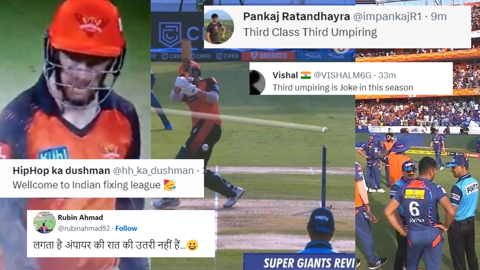 SRH vs LSG: लखनऊ को जिताने के लिए अंपायर ने की बेईमानी, तो हैदराबाद के दर्शकों ने LSG पर फेंके नट-बो...