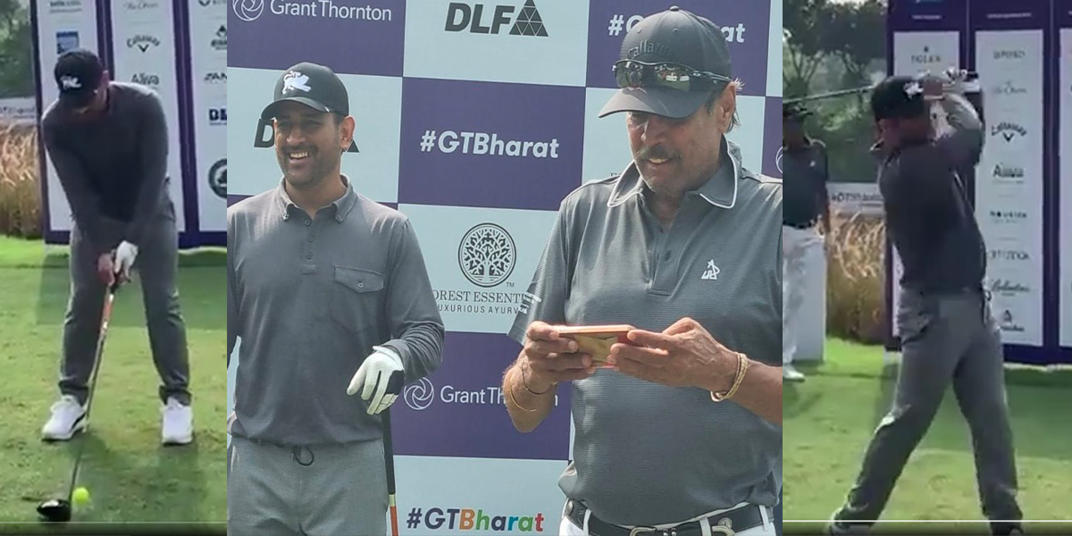 MS Dhoni and Kapil Dev Playing Golf