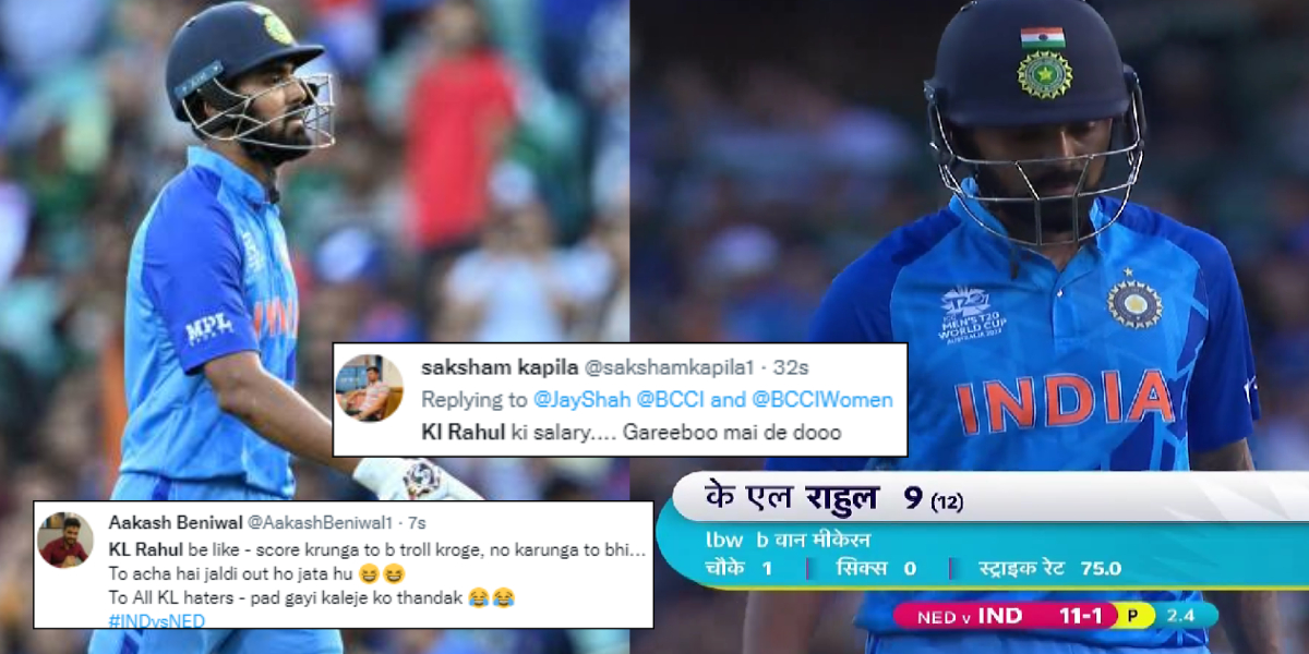 KL Rahul troll after dismissed for 9