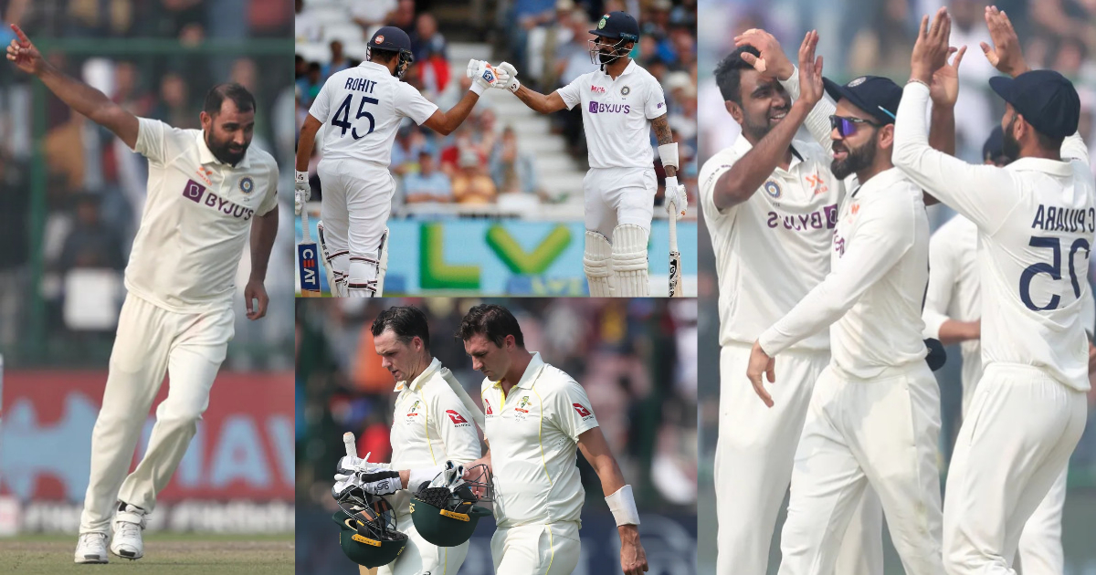 IND vs AUS: शमी-अश्विन की फिरकी पर नाचे कंगारू, फिर रोहित-केएल ने चखाया मजा, दिल्ली टेस्ट के पहले दि...