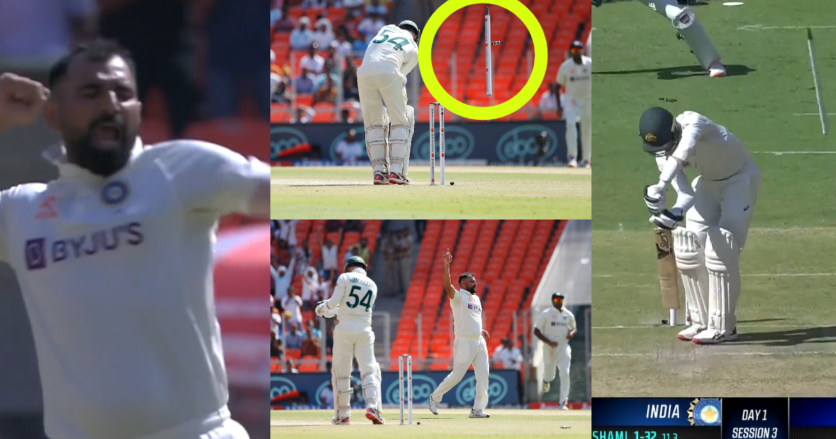 Mohammed Shami की 140KMPH की स्पीड ने किया हैंड्सकोम्ब का काम-तमाम, 3 मीटर दूर जाकर गिरे स्टंप देखें...