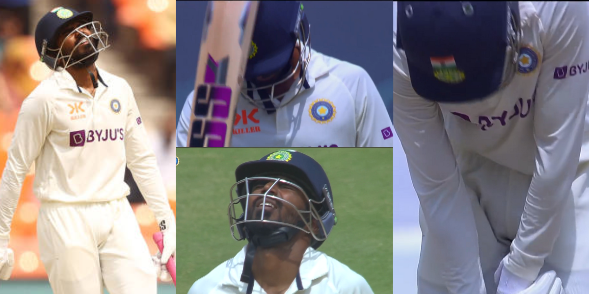 KS Bharat Wicket Video: फिफ्टी से चूकने के बाद बुरी तरह झल्लाए केएस भरत, अपने ही सिर पर दे मारा बल्ल...