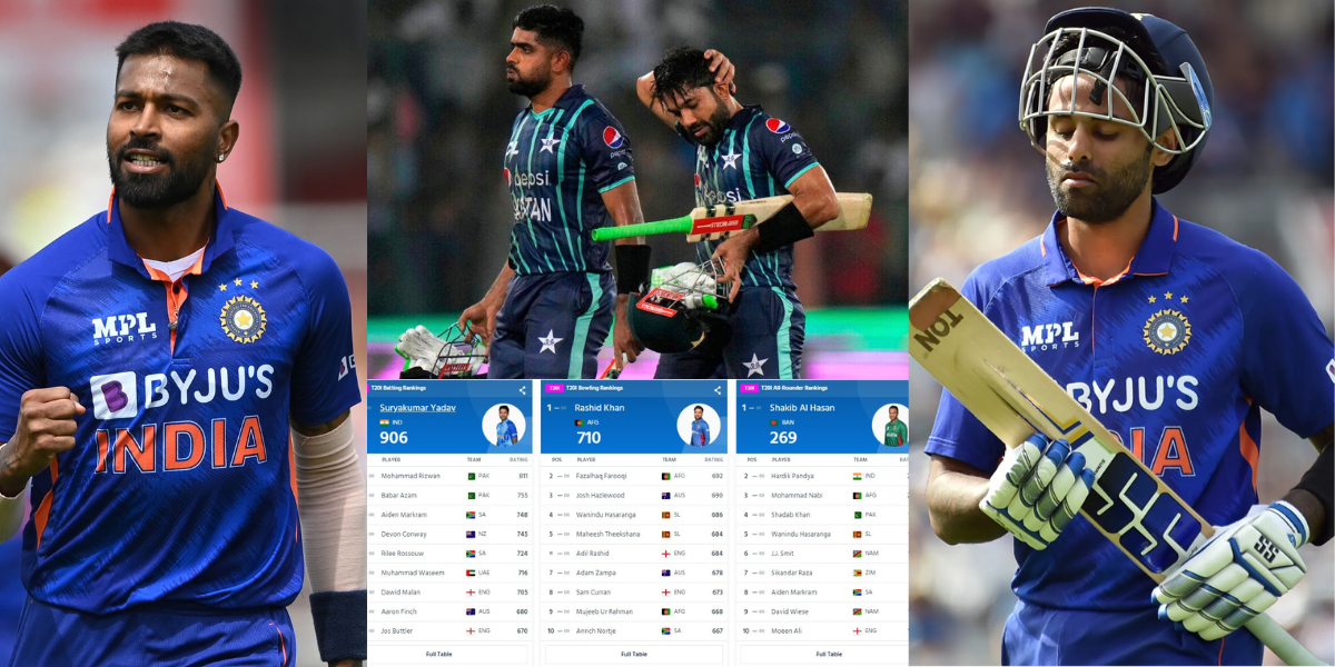 ICC टी20 रैंकिंग हुई जारी, बाबर-रिजवान ने सूर्या के लिए खड़ी की मुश्किलें, तो हार्दिक बने टीम इंडिया...