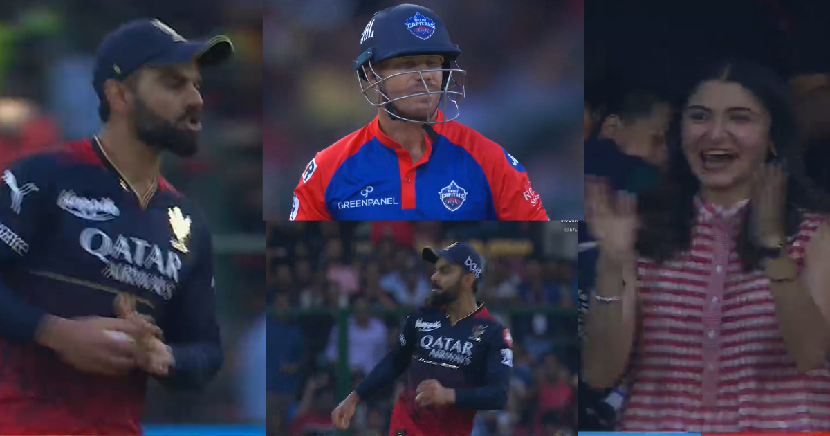 विराट कोहली ने डेविड वॉर्नर का कैच लेकर उड़ाया मजाक, पति के गरम तेवर देख उछल पड़ी अनुष्का शर्मा