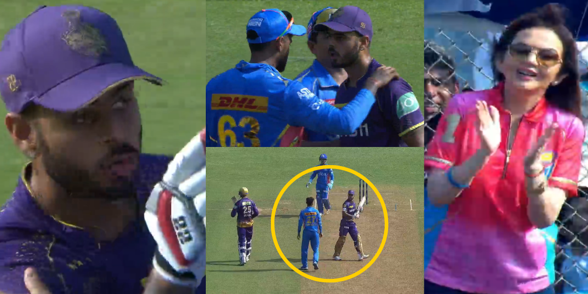 OUT होने पर तिलमिलाए Nitish Rana, LIVE मैच में शौकीन को देने लगे गंदी-गंदी गालियां