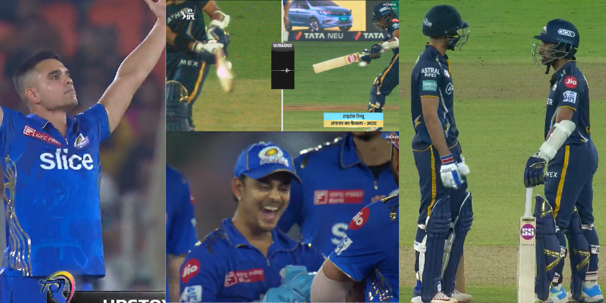 VIDEO: साहा का शिकार कर चीखे-चिल्लाए अर्जुन तेंदुलकर, तो रोहित-ईशान ने बढ़ाया हौंसला, वायरल हुआ विके...