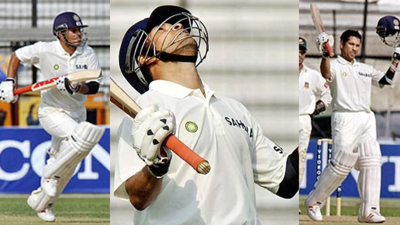 Sachin Tendulkar acknowledges applause for his double-century