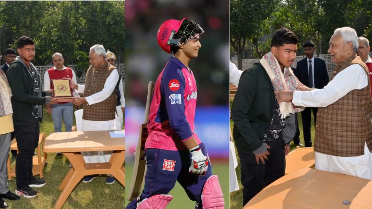 Vaibhav Suryavanshi with nitish kumar ipl 2025