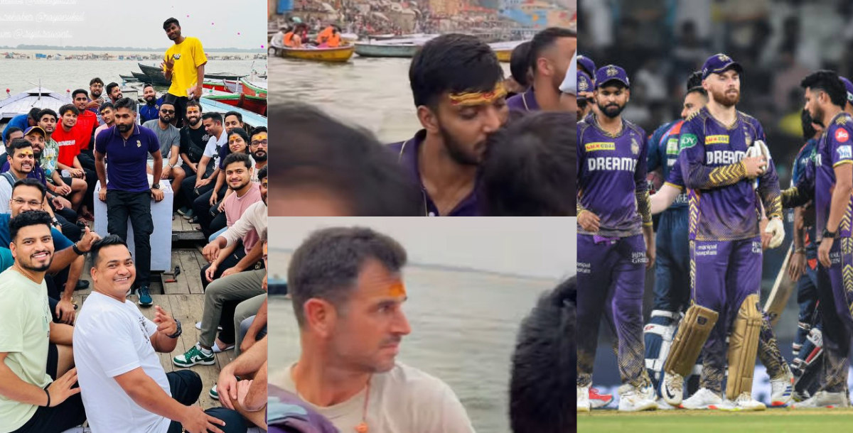 kkr-players-visited-kasi-vishwanath-temple-in-varanasi-after-victory-over-lsg-in-ipl-2024