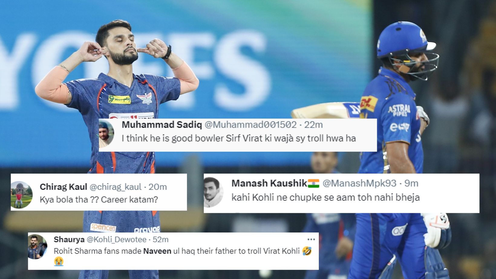 "हर कुत्ते का दिन आता है", मुंबई के खिलाफ 4 विकेट लेकर भी जमकर ट्रोल हुए नवीन उल हक