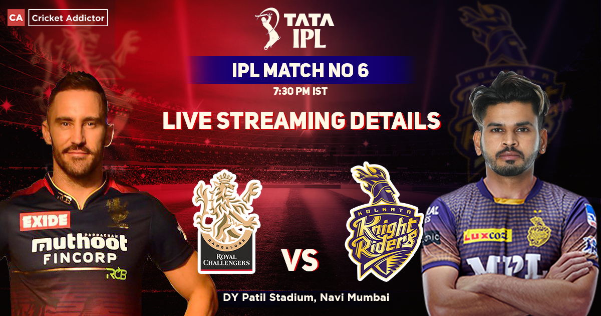 RCB vs KKR-IPL 2022-Streaming Details