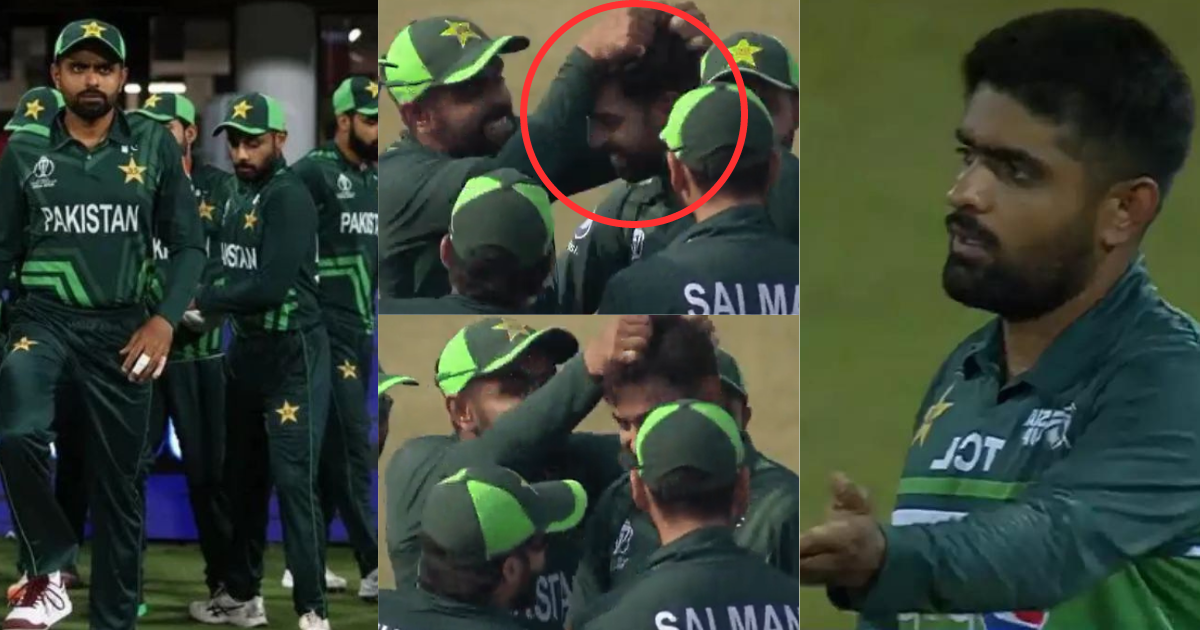 Angry Babar Azam grabbed Haris Rauf hair in pak vs ban live match video viral