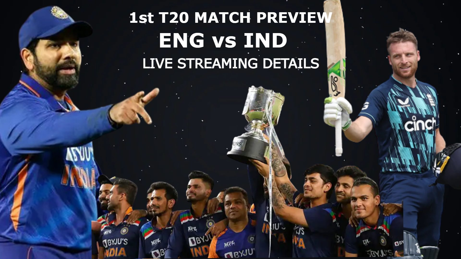 ENG vs IND 1st T20 Live Streaming