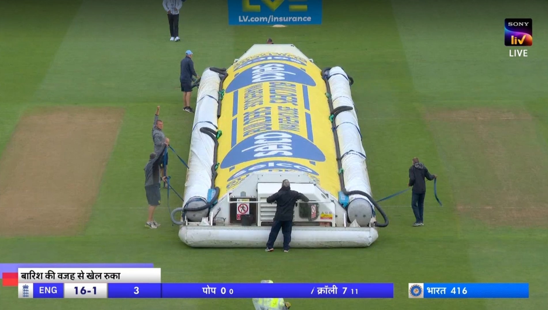 ENG vs IND Rain stops play in 5th Test 2nd Day