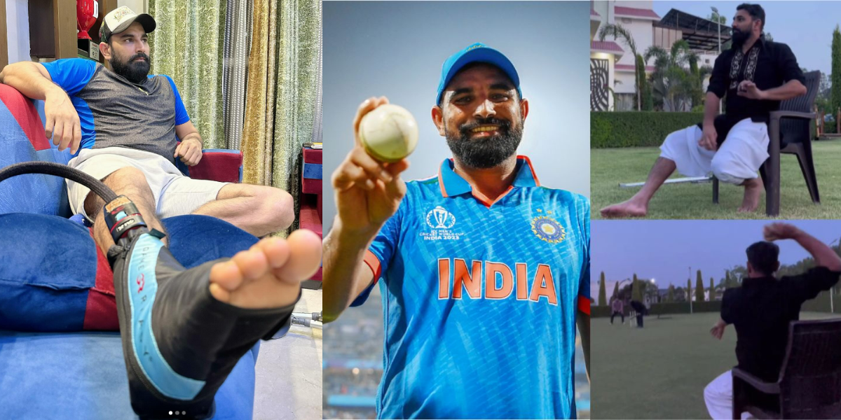 Even after leg surgery video of Mohammed Shami practicing bowling while sitting on a chair went vira...
