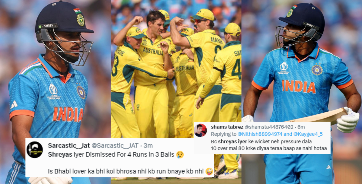 Fans trolled Shreyas Iyer when he was out on 4 runs in the World Cup 2023 final
