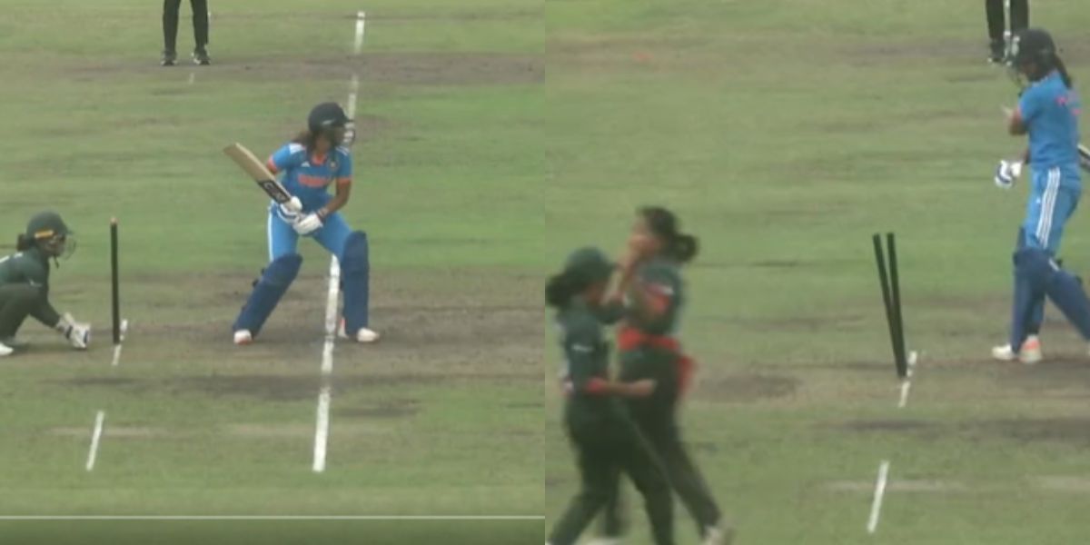 OUT देते ही Harmanpreet Kaur ने खोया आपा, बल्ले से तोड़ डाले स्टंप, अंपायर को दी गंदी गालियां, VIDEO...