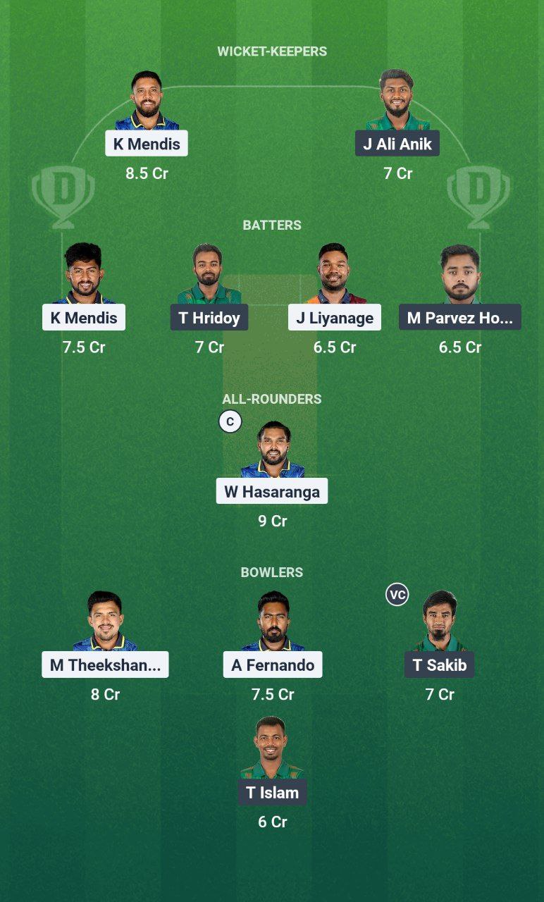 SL vs BAN Dream11 Prediction