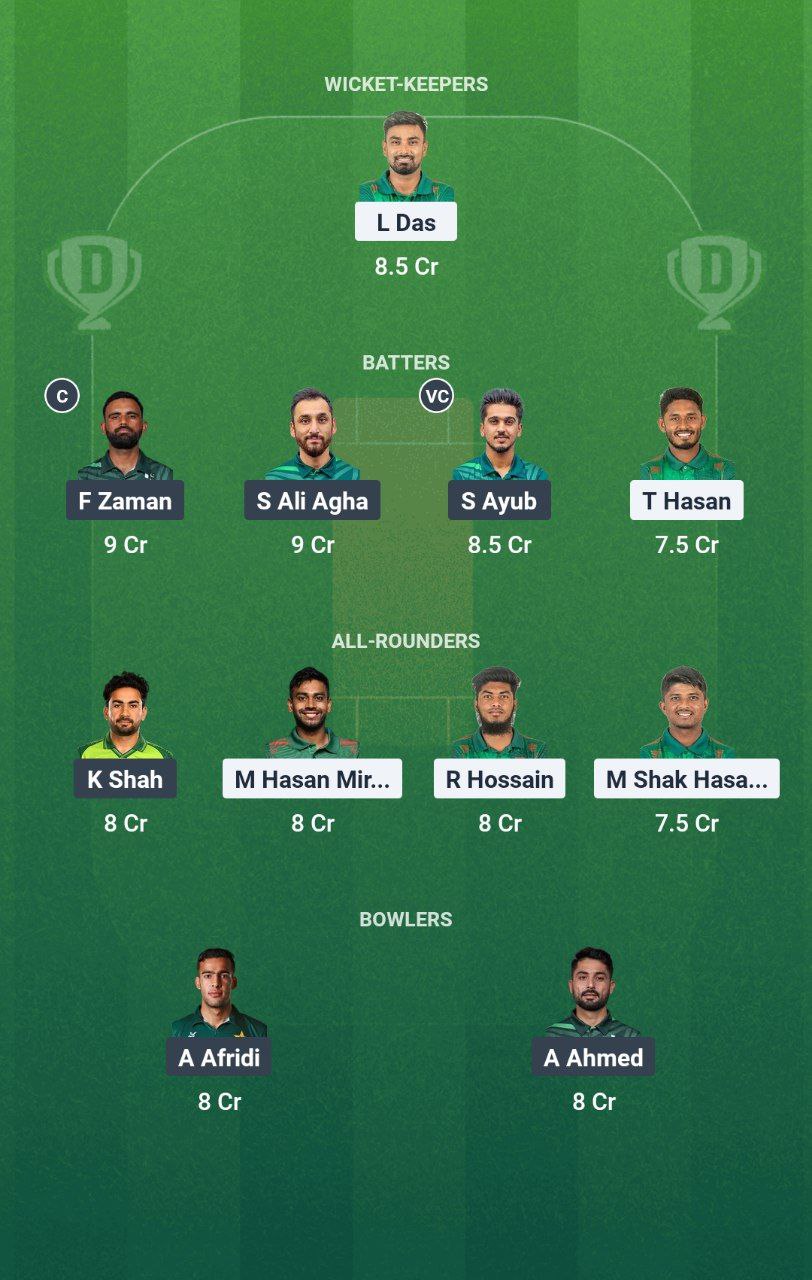 BAN vs PAK Dream11 Prediction