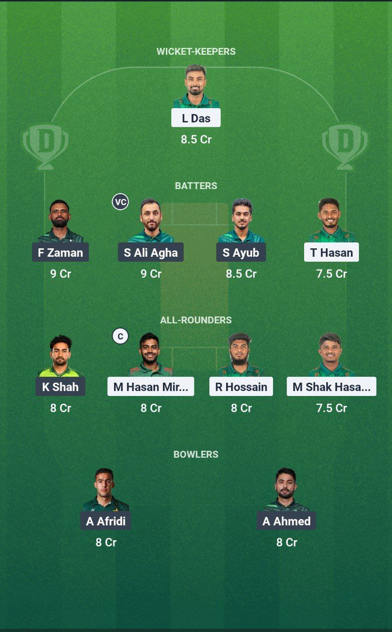 BAN vs PAK Dream11 Prediction