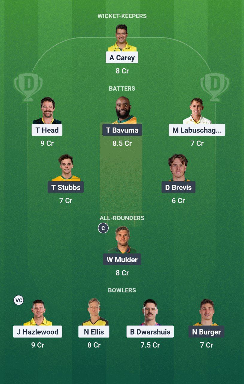 AUS vs SA Dream11 Prediction