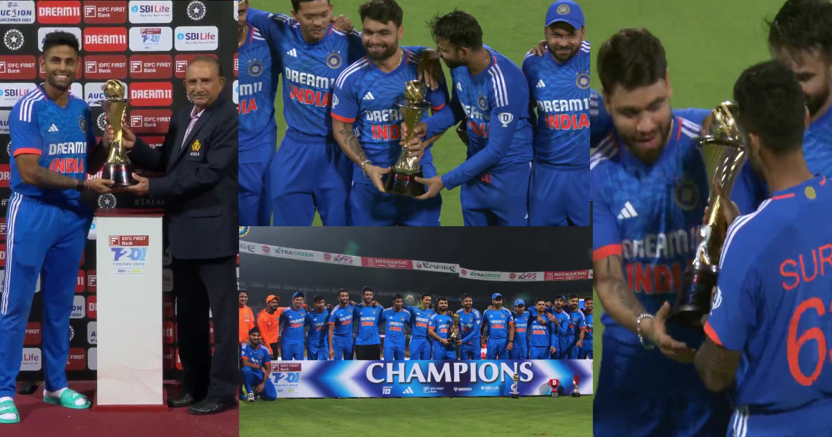 IND vs AUS: सूर्यकुमार यादव ने रिंकू सिंह को थमाई ट्रॉफी, तो सबसे बड़े मैच विनर को किया जश्न से बाहर!...