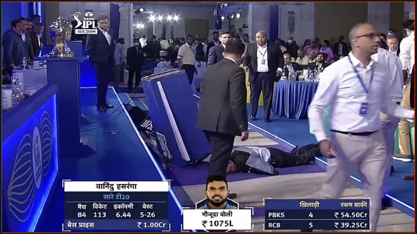 Hugh Adams suddenly faints during IPL 2022 auction