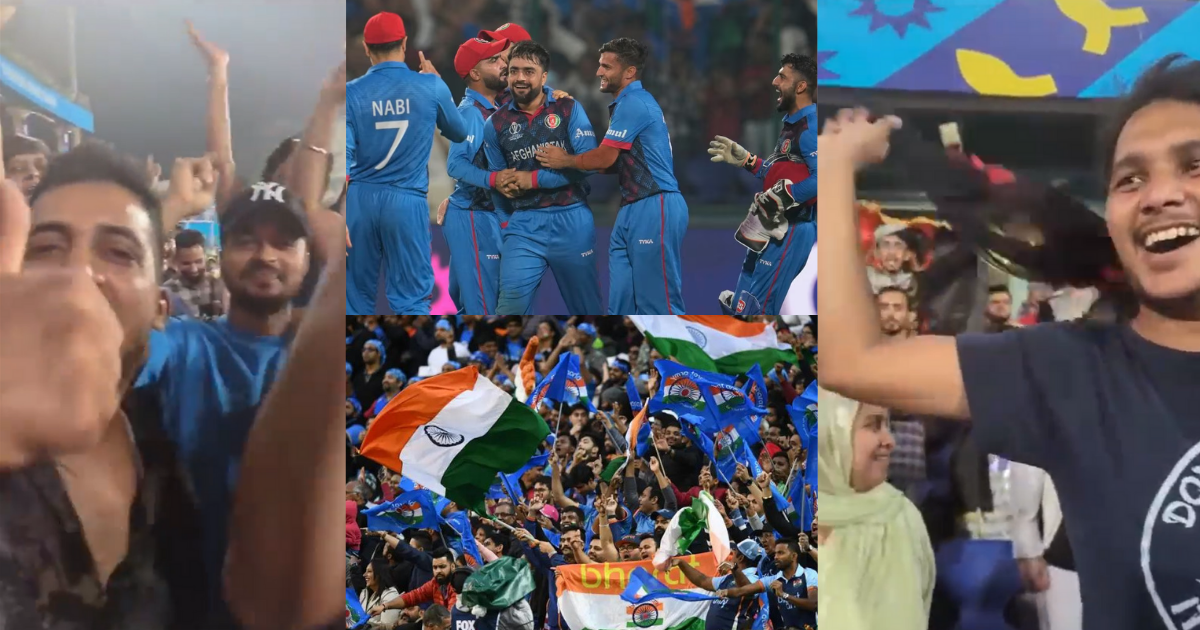 Indian fans celebrate Afghanistan's victory against England video viral