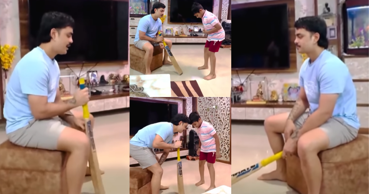 Ishan Kishan is teaching a child to play cricket Videos Goes viral