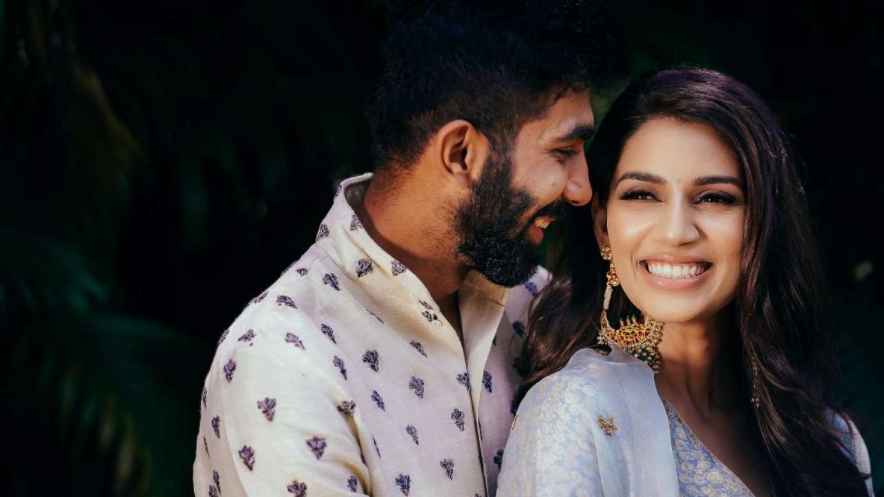Jasprit Bumrah with Sanjana Ganesan