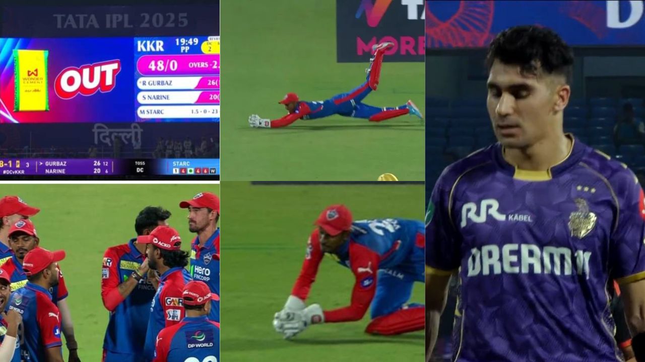 Abishek Porel Catch vs Rahmanullah Gurbaz