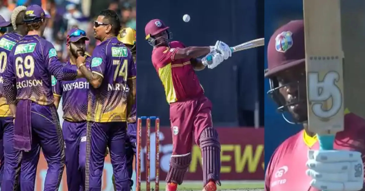 KKR Player johnson charles hits 63 runs on 47 balls UAE vs WI