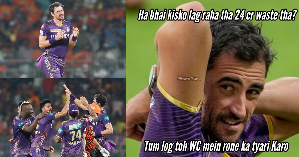 KKR vs SRH Final में सिर्फ 113 रन पर ऑल आउट हुई हैदराबाद, तो हो गई मीम्स की बरसात, छा गए मिचेल स्टार...