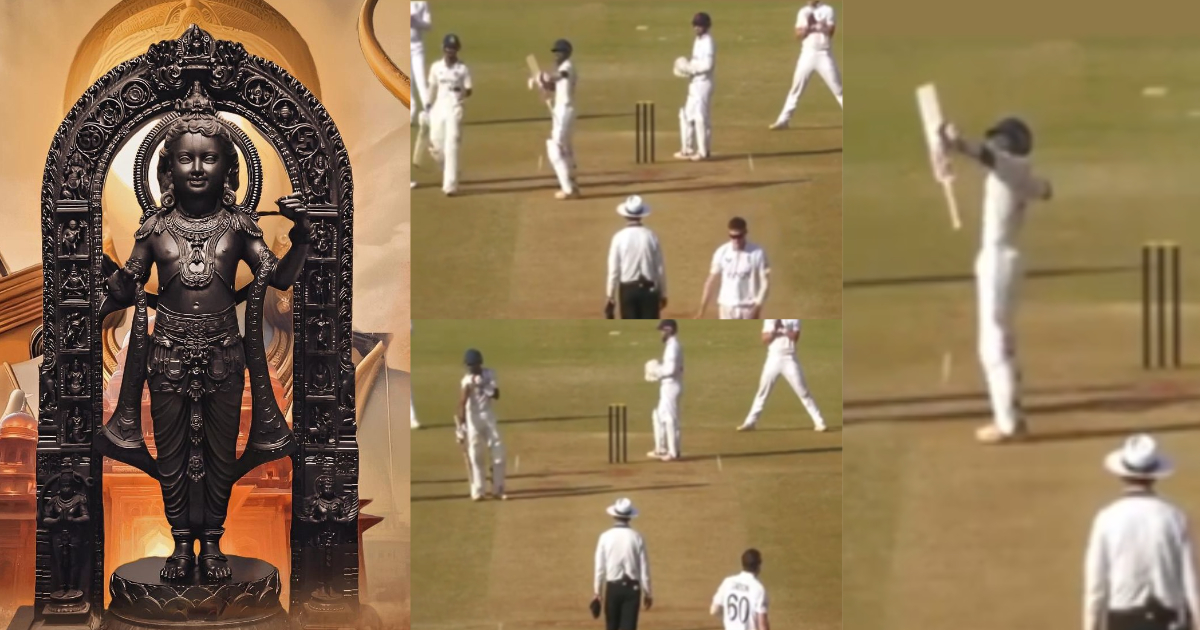 VIIDEO: टीम इंडिया के KS Bharat ने श्रीराम को दिया तोहफा, शतक जड़कर निकाला धनुष-बाण, निराले अंदाज में...