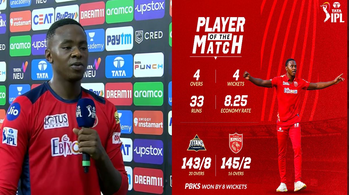 Kagiso Rabada Man Of The Match Today against GT