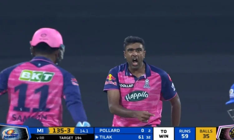 IPL 2022: अश्विन की गेंद पर तिलक वर्मा ने लगाया छक्का, फिर ऑफ स्पिनर ने क्लीन बोल्ड कर लिया अपना रिव...