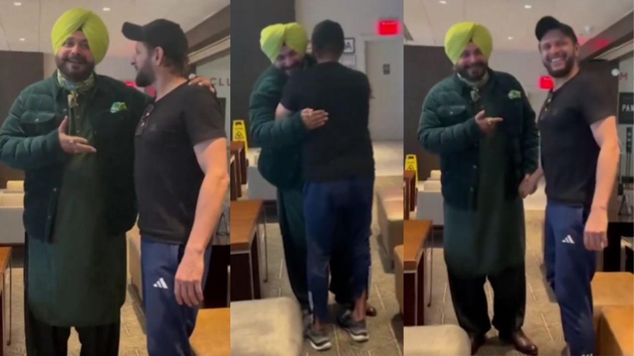 शाहिद अफरीदी को देखते ही गले लग गए नवजोत सिंह सिद्धू, फिर अचानक बदले सुर, VIDEO हुआ वायरल