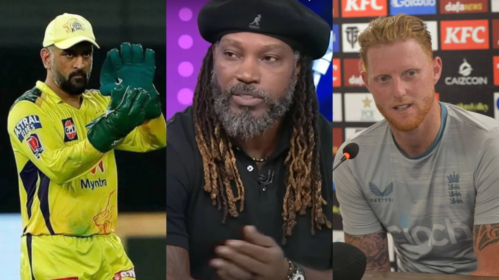 MS Dhoni-chris gayle-ben stokes