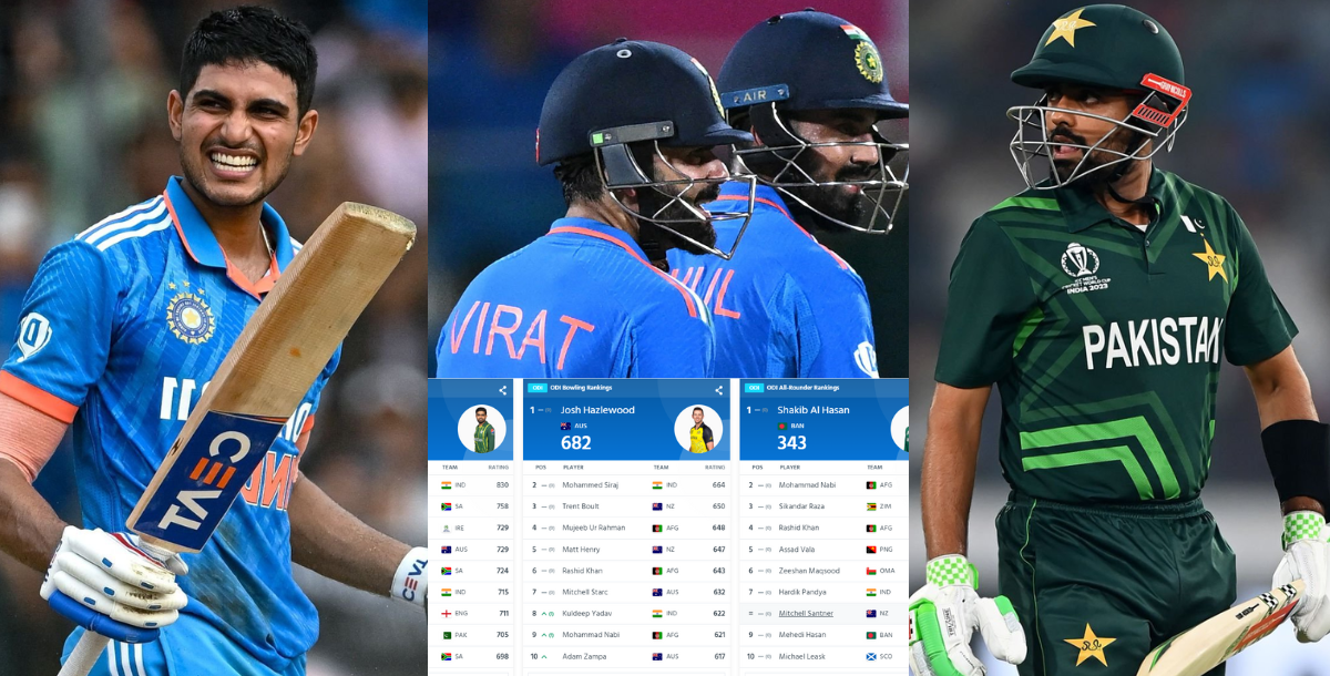 ODI रैंकिग में Babar Azam का हुआ बुरा हाल, बिना खेले Shubman Gill की हुई चांदी, तो विराट-राहुल ने लग...