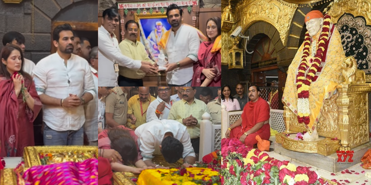 Zaheer Khan visit Sai Baba temple with wife Sagarika Ghatge in Shirdi temple video went viral