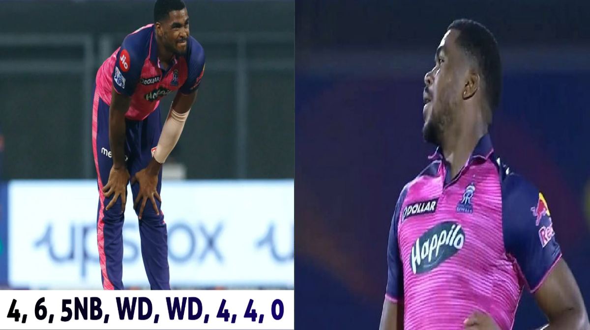 Obed McCoy gave 27 runs in 9th over vs DC