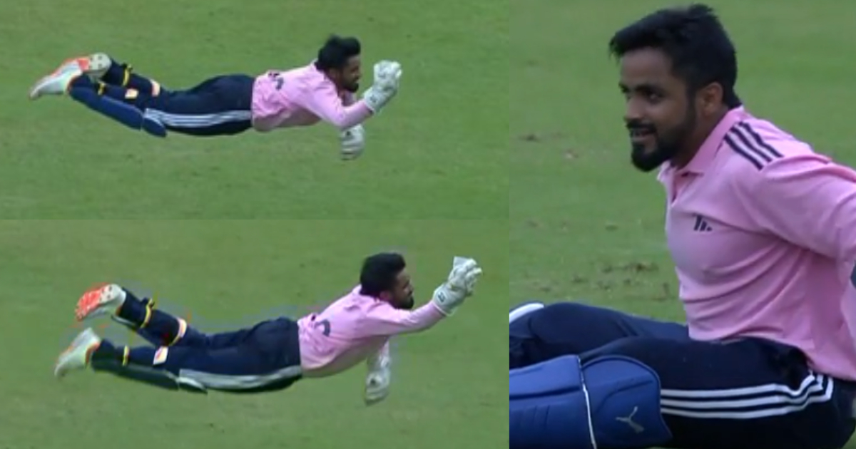 VIDEO: Prabhsimran Singh बने सुपरमैन, हवा में 5 सेकंड तक उड़ते हुए एक हाथ से लपका कैच, अंपायर-फील्डर...