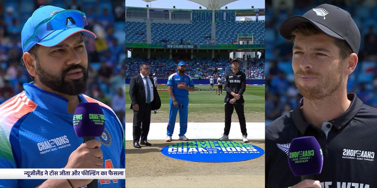 New Zealand won the ton against india and opt to bowl first against india in IND vs NZ 12th champion...