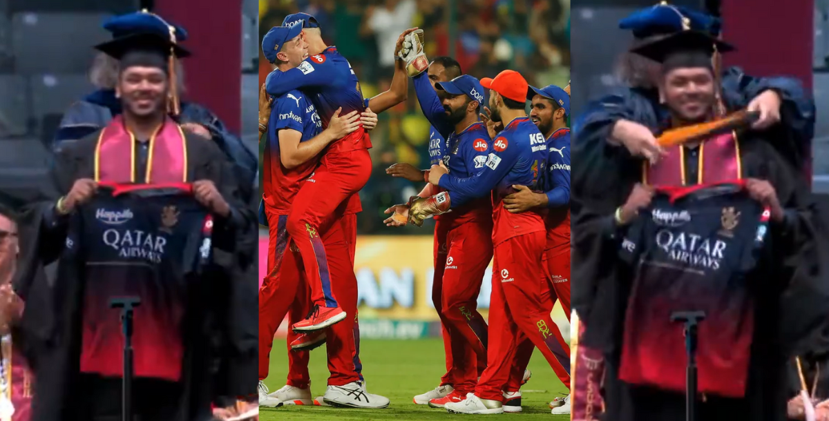RCB jersey given to student graduating from university in California along with degree