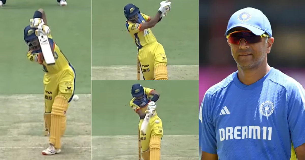Rahul Dravid son Samit Dravid scored 33 runs in Maharaja Cup 2024 watch Video here