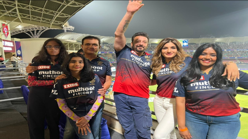 Sanjay Dutt and Raveena Tandon reached the stadium to support RCB