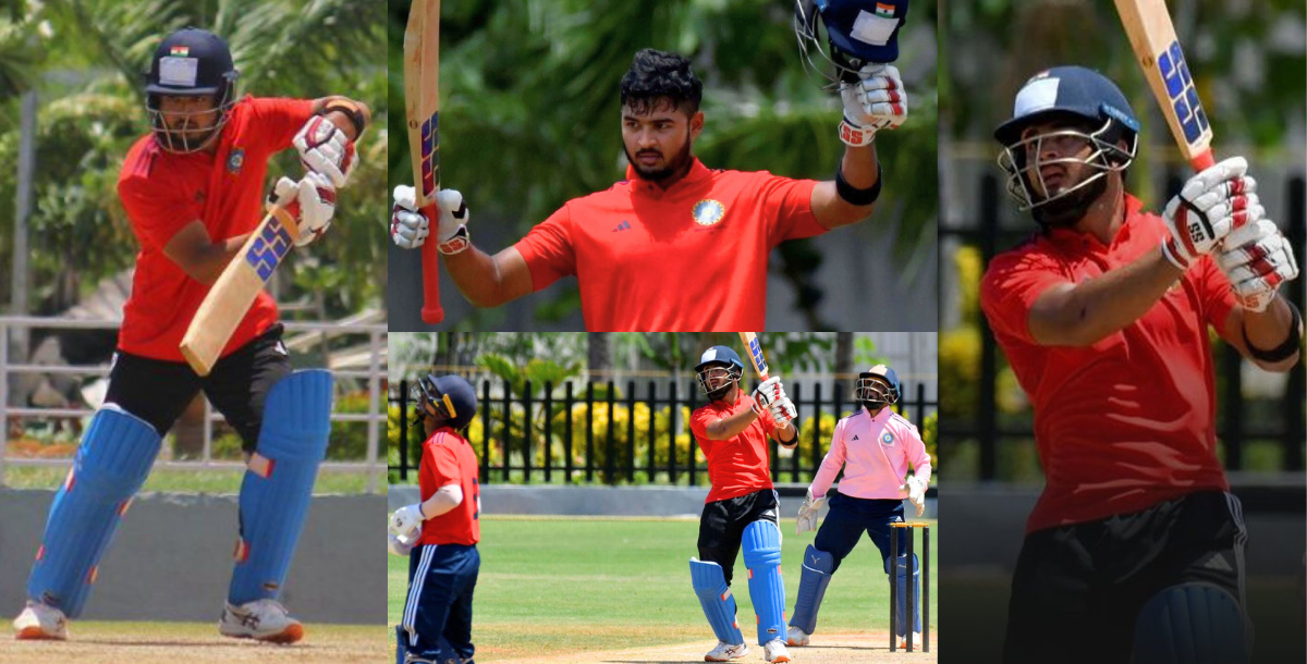 Riyan parag hits century century in 66 balls against west zone in deodhar trophy 2023